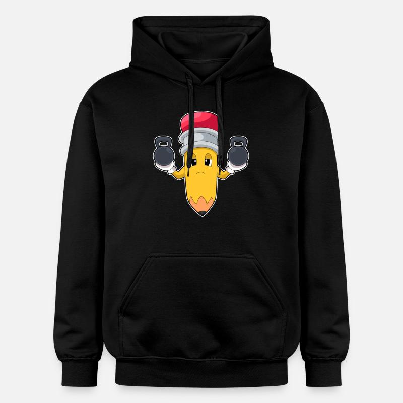 Crayon Musculation Haltères - Sweat à capuche Softstyle® Gildan Unisexe - noir