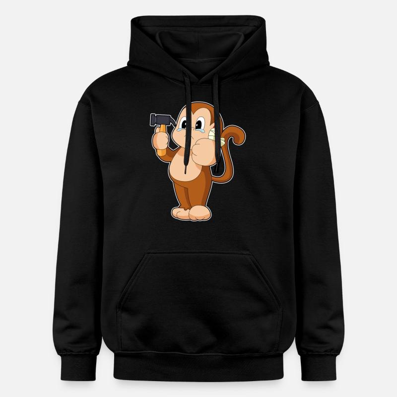 Marteau artisanal singe - Sweat à capuche Softstyle® Gildan Unisexe - noir