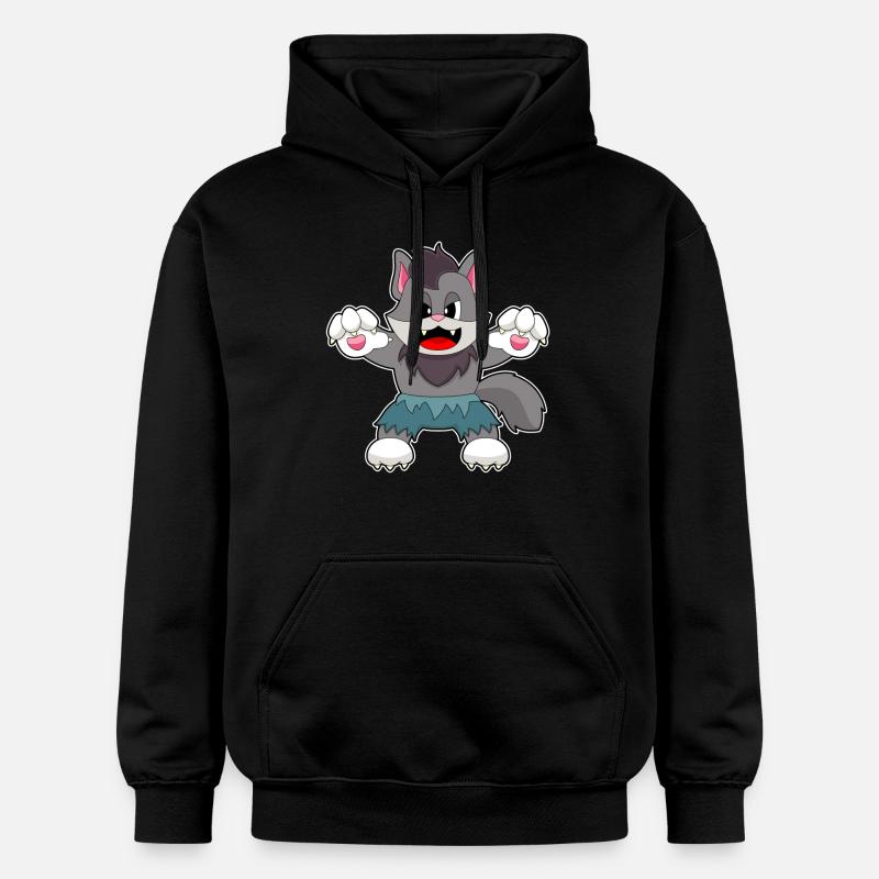 Chat Halloween - Sweat à capuche Softstyle® Gildan Unisexe - noir