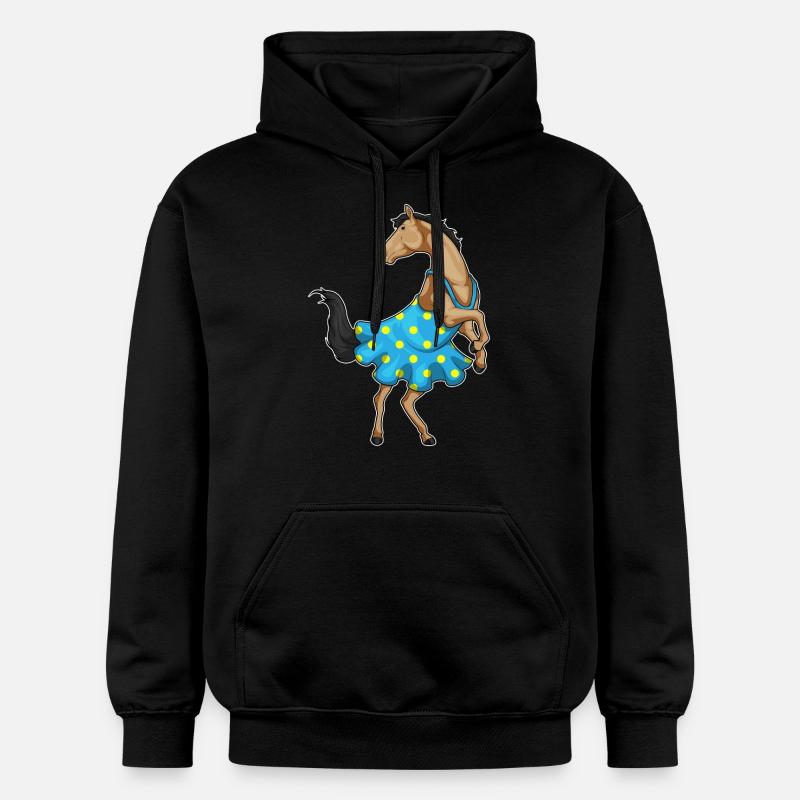 Robe cheval à pois - Sweat à capuche Softstyle® Gildan Unisexe - noir