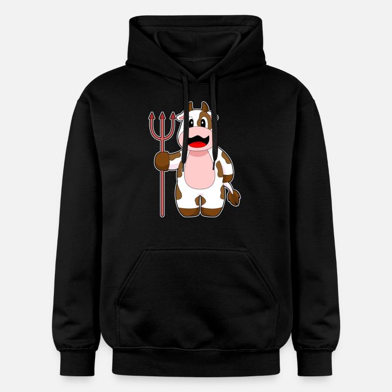 Vache Halloween Devil Trident - Sweat à capuche Softstyle® Gildan Unisexe - noir