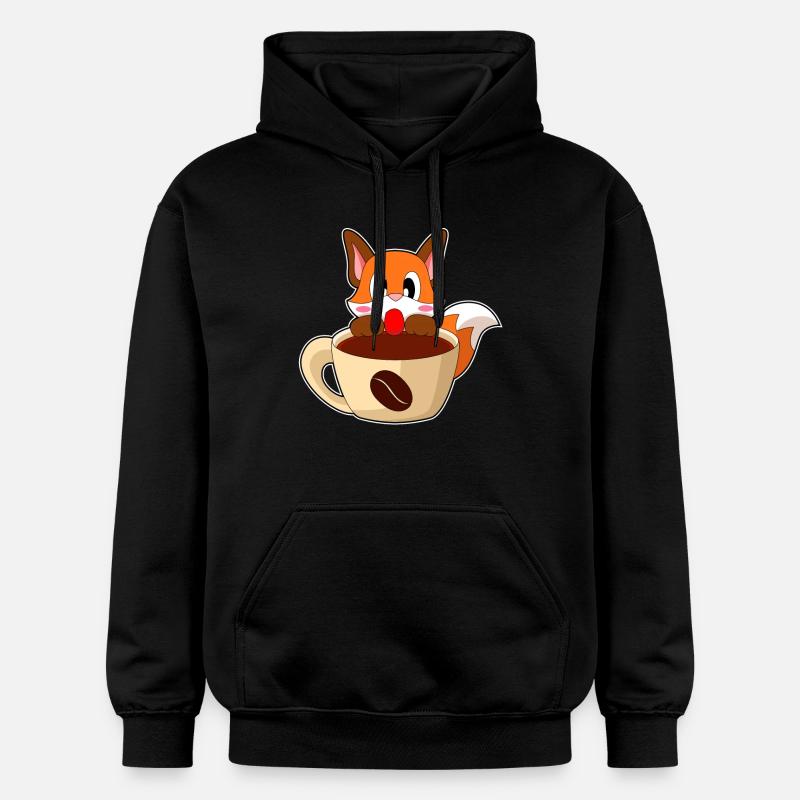 Fuchs Kaffee Tasse - Gildan Unisex Softstyle® Midweight Hoodie - Schwarz