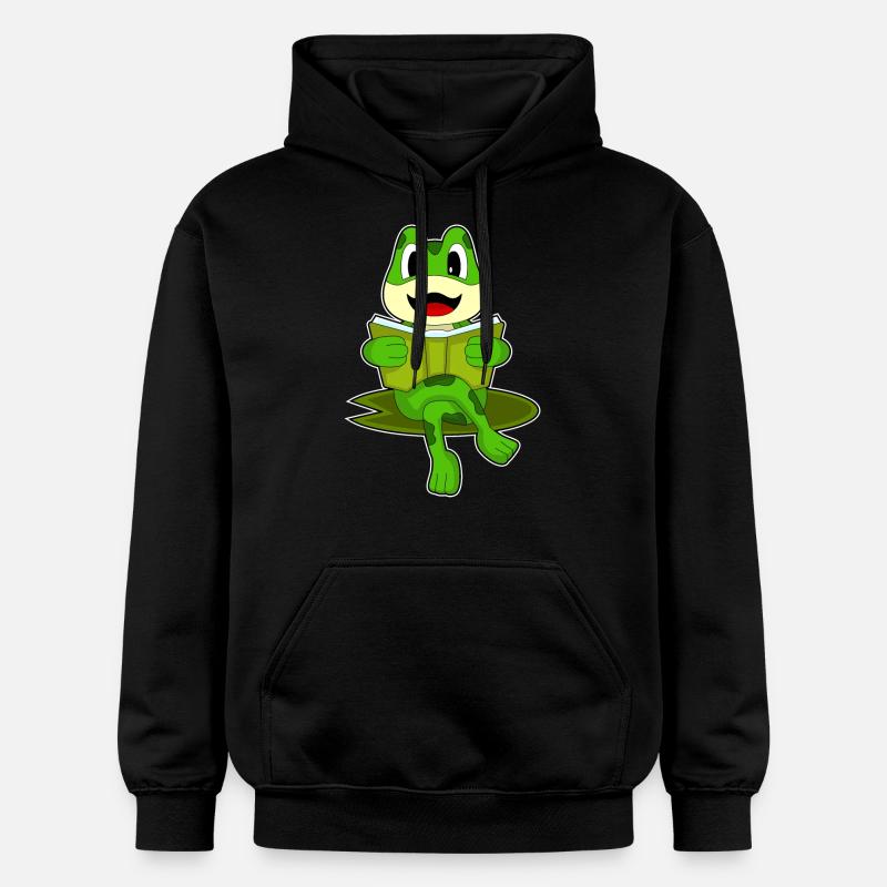 Frosch Nerd Buch - Gildan Unisex Softstyle® Midweight Hoodie - Schwarz