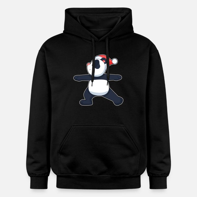 Yoga de Noël Panda - Sweat à capuche Softstyle® Gildan Unisexe - noir