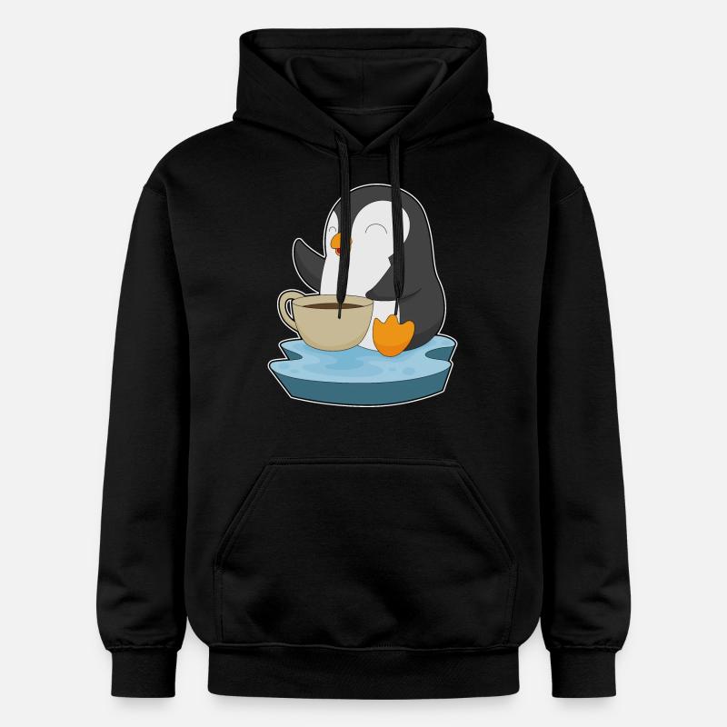 Tasse à café pingouin - Sweat à capuche Softstyle® Gildan Unisexe - noir