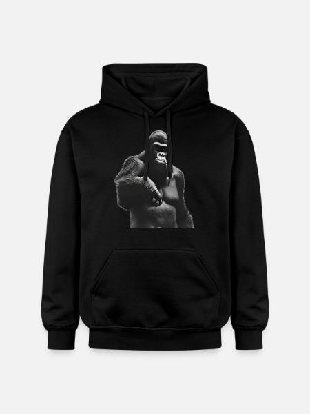 König des Dschungels - Gorilla - Gildan Unisex Softstyle® Midweight Hoodie - Schwarz