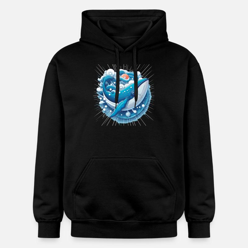 Baleine bleue - Sweat à capuche Softstyle® Gildan Unisexe - noir