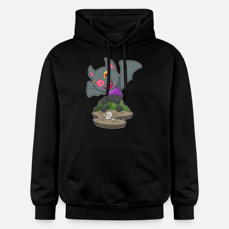 Chauve-souris Halloween crâne - Sweat à capuche Softstyle® Gildan Unisexe - noir
