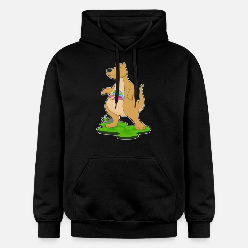 Kangaroo Easter Easter Eggs - Gildan Unisex Softstyle® Midweight Hoodie - black