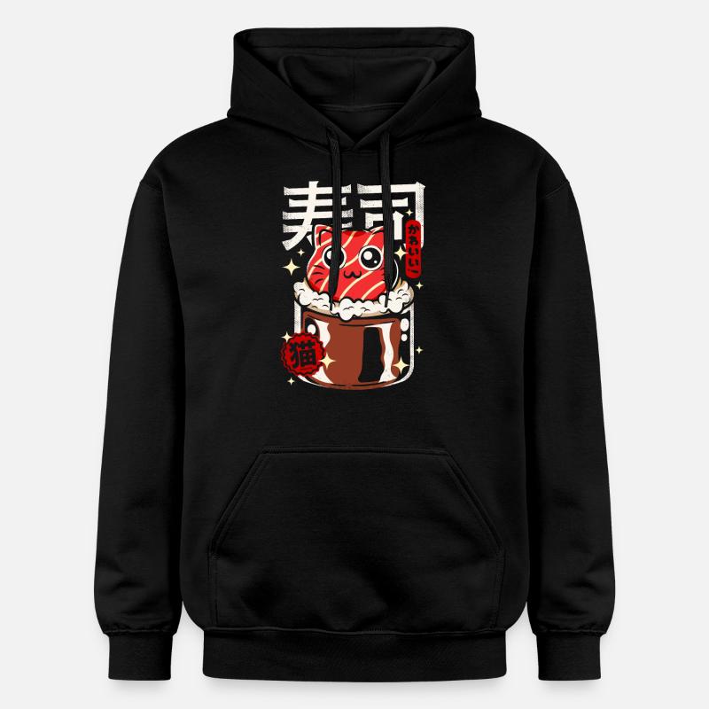 Japon - chat sushi mignon - Sweat à capuche Softstyle® Gildan Unisexe - noir