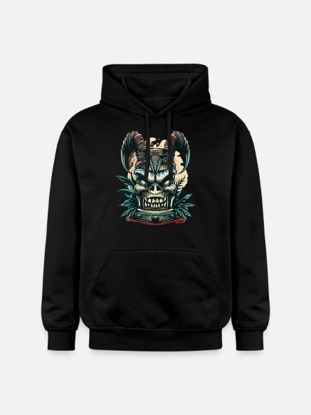 Hawaii Devil's Tiki - Gildan Unisex Softstyle® Midweight Hoodie - black