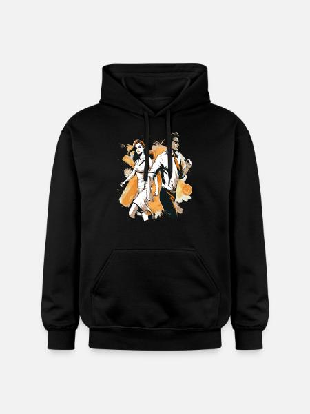 Couple breaks out and dances - Gildan Unisex Softstyle® Midweight Hoodie - black