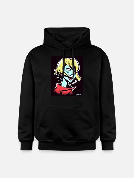 Fille d’anime cool et heureuse - Sweat à capuche Softstyle® Gildan Unisexe - noir