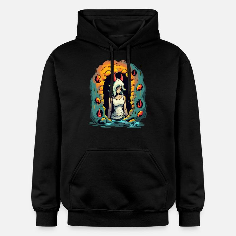 Devil Dungeon Girl - Sweat à capuche Softstyle® Gildan Unisexe - noir