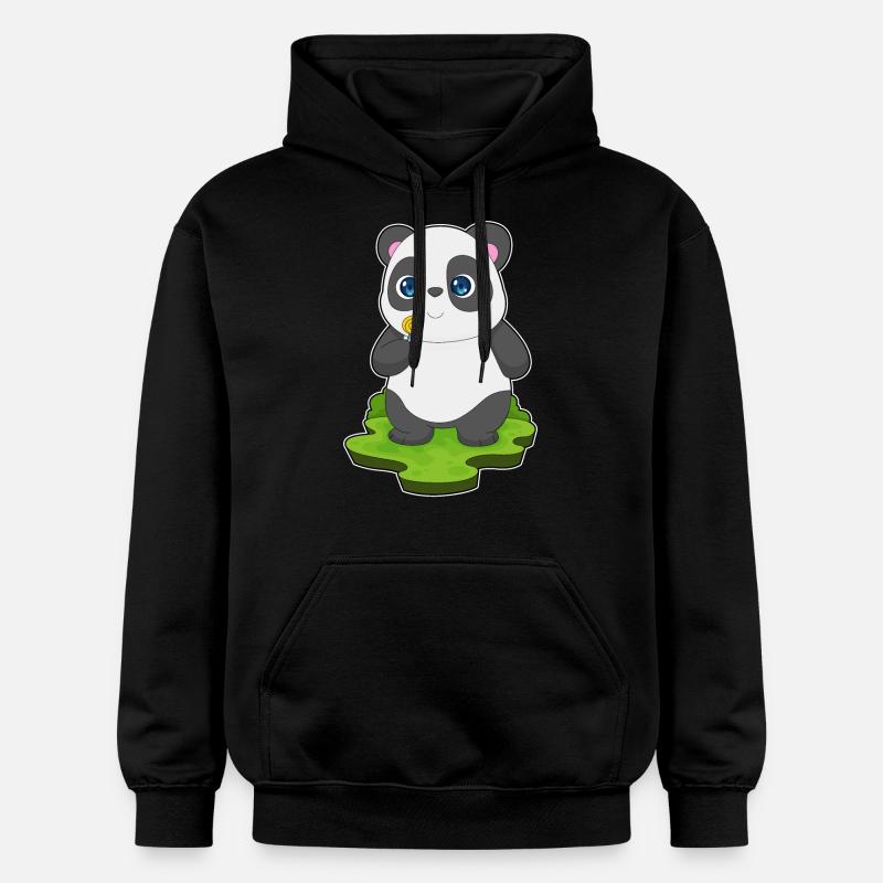 Sucette panda - Sweat à capuche Softstyle® Gildan Unisexe - noir