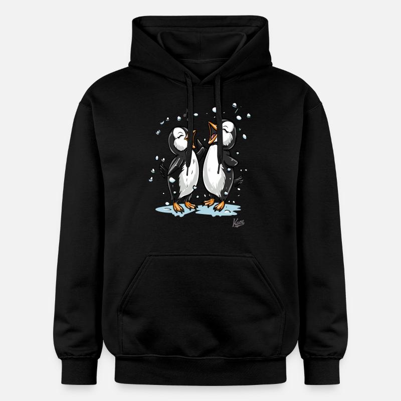Chanter des petits pingouins heureux - Sweat à capuche Softstyle® Gildan Unisexe - noir