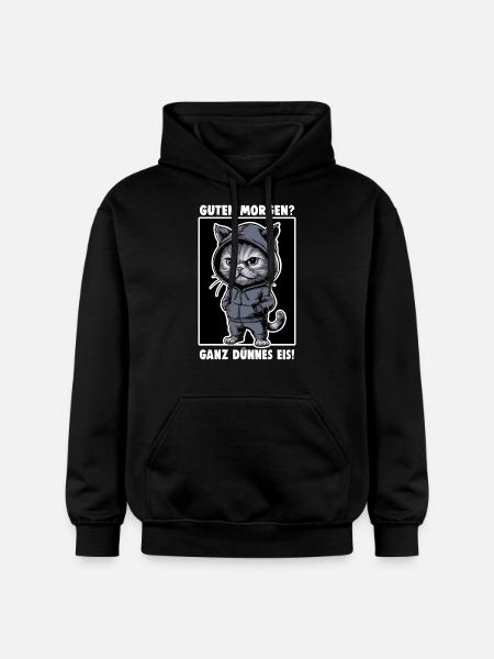Irriteret kat sjovt kattedesign siger - Gildan Softstyle® Midweight unisex-hoodie - sort
