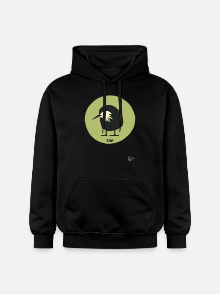 Abstract comic kiwi bird - Gildan Unisex Softstyle® Midweight Hoodie - black