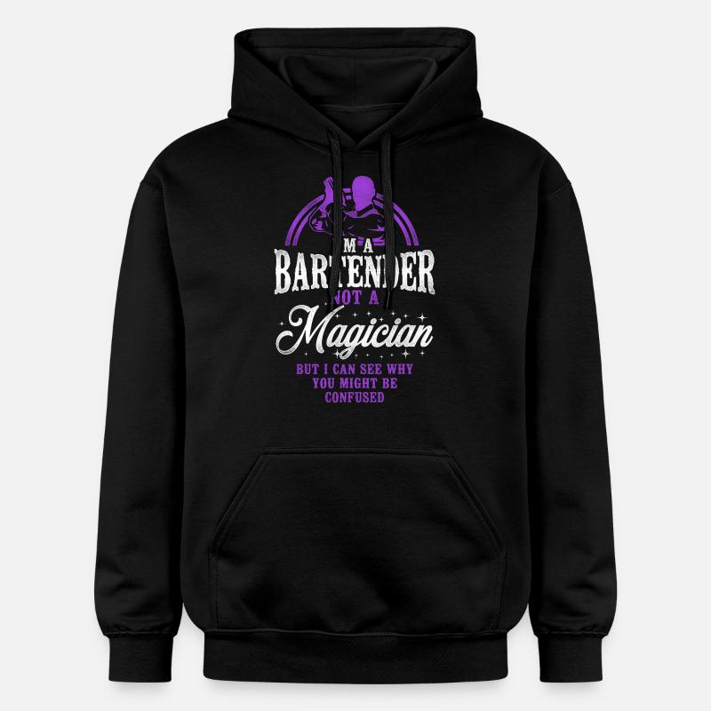 Barman Mixologue Je suis A - Sweat à capuche Softstyle® Gildan Unisexe - noir