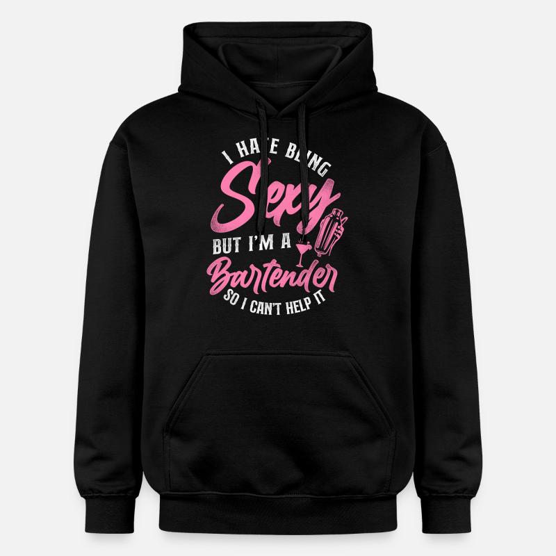 Bartender Mixologist I Hate Being - Gildan Unisex Softstyle® Midweight Hoodie - Schwarz