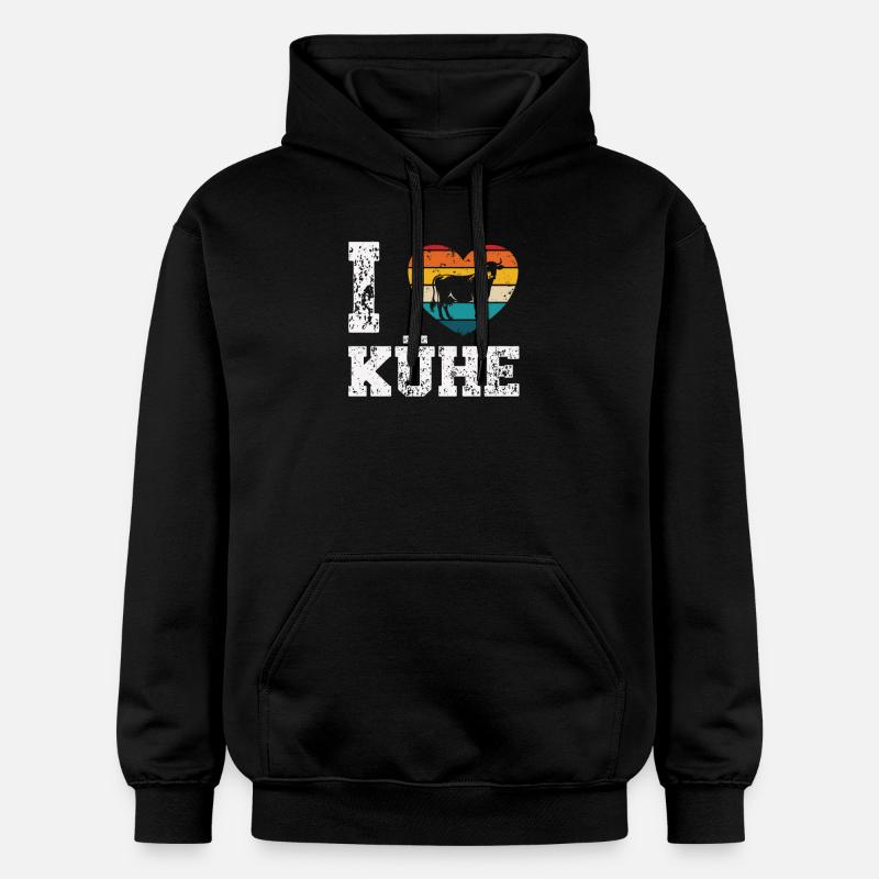 J’aime les vaches - Sweat à capuche Softstyle® Gildan Unisexe - noir