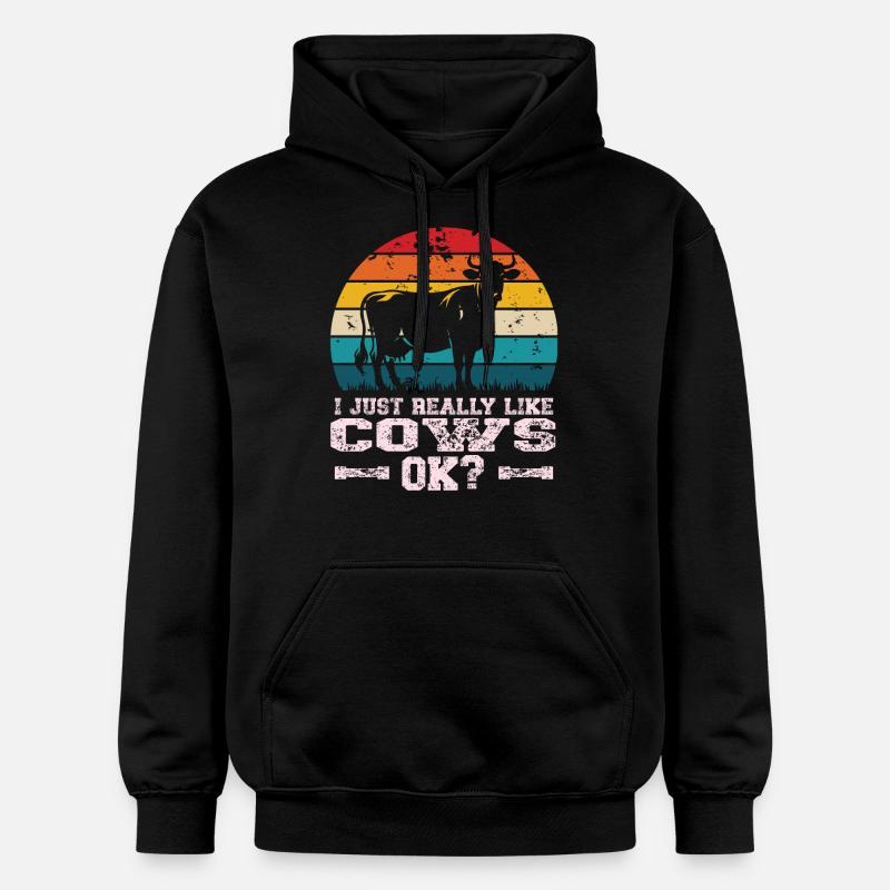 J’aime les vaches - Sweat à capuche Softstyle® Gildan Unisexe - noir