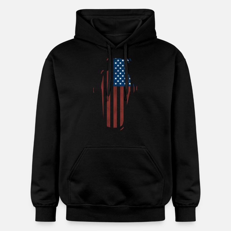 Barman Mixologue American Flag - Sweat à capuche Softstyle® Gildan Unisexe - noir