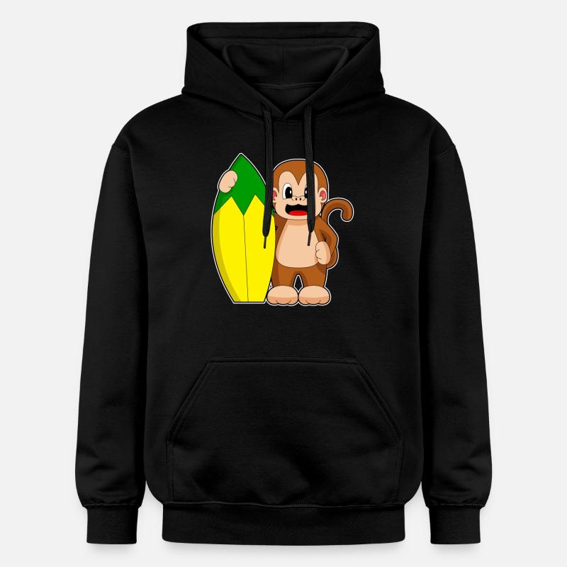 Monkey Banana Surf - Sweat à capuche Softstyle® Gildan Unisexe - noir