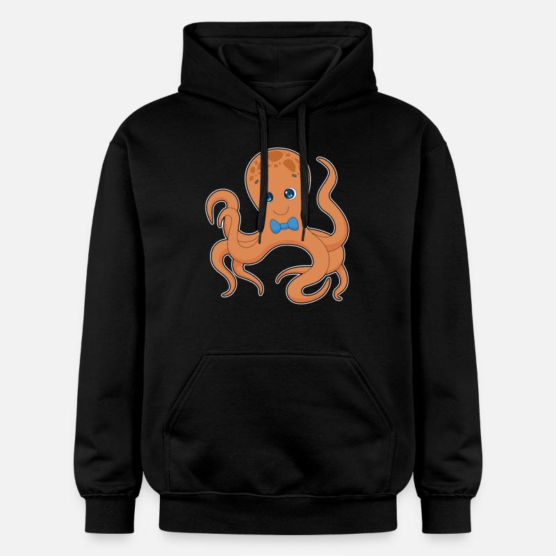 Octopus Gentleman Noeud papillon - Sweat à capuche Softstyle® Gildan Unisexe - noir