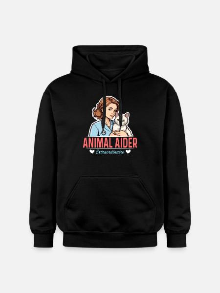Veterinary Nurse Animal Aider Veterinary Medicine - Gildan Unisex Softstyle® Midweight Hoodie - black