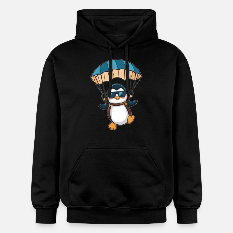 Pingouin cool avec parachute - Sweat à capuche Softstyle® Gildan Unisexe - noir