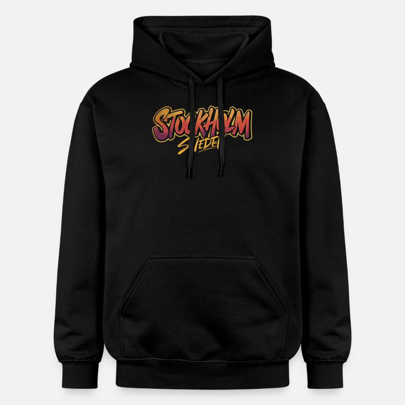 Stockholm Suède Souvenir Design - Sweat à capuche Softstyle® Gildan Unisexe - noir