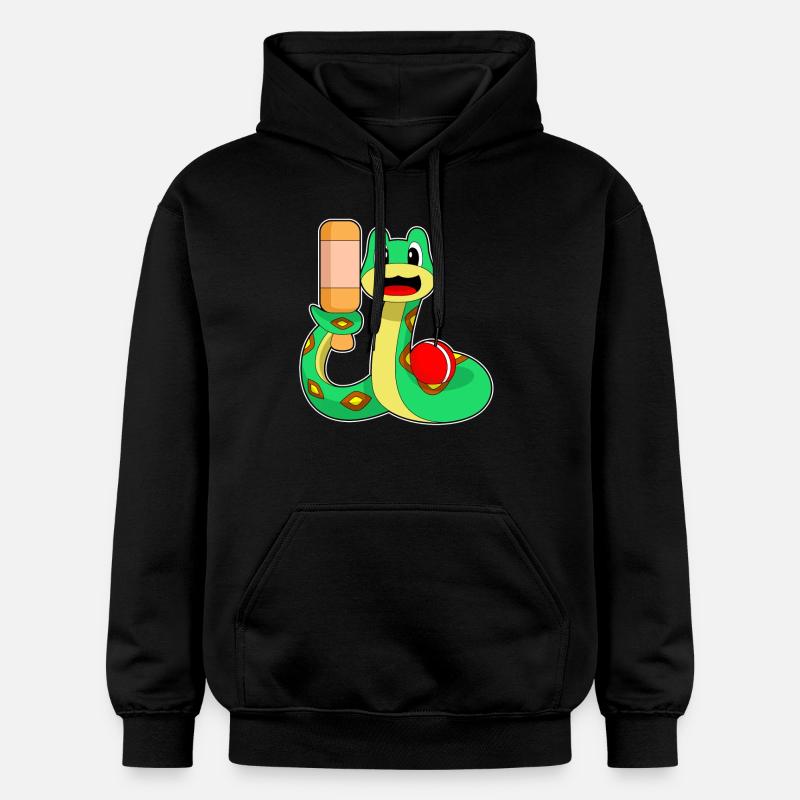 Serpent Cricket Batte de cricket - Sweat à capuche Softstyle® Gildan Unisexe - noir