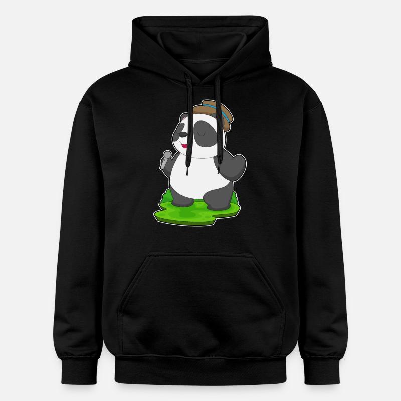 Panda Singer Microphone Musique - Sweat à capuche Softstyle® Gildan Unisexe - noir