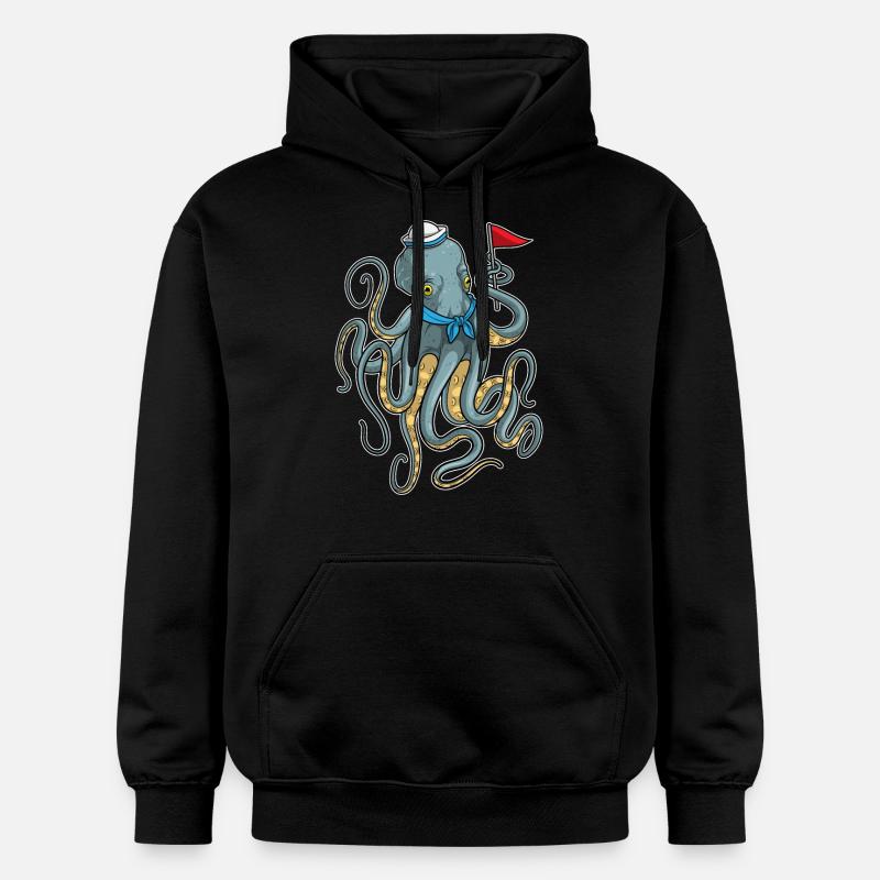 Drapeau marin pieuvre - Sweat à capuche Softstyle® Gildan Unisexe - noir