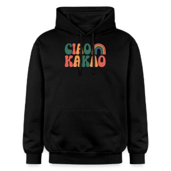 Ciao Cocoa - Gildan Unisex Softstyle® Midweight Hoodie - black - Front - Marisol (170cm) & Nik (191cm)