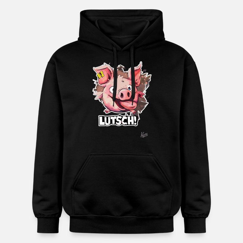 Drôle de cochon dit : Suce - Sweat à capuche Softstyle® Gildan Unisexe - noir