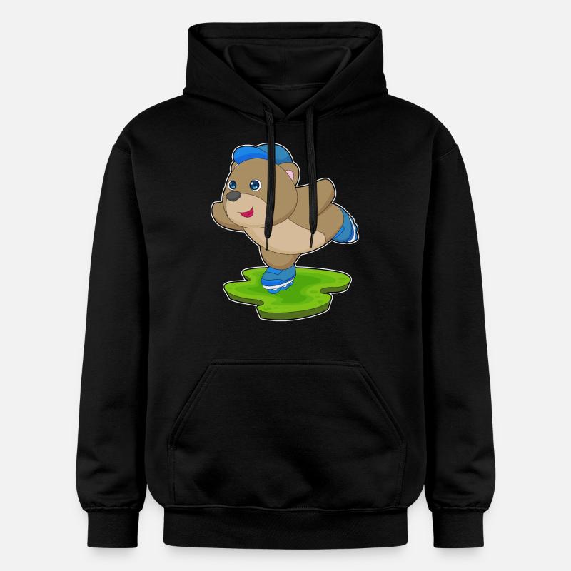 Bär Inline skating Rollschuhe - Gildan Unisex Softstyle® Midweight Hoodie - Schwarz