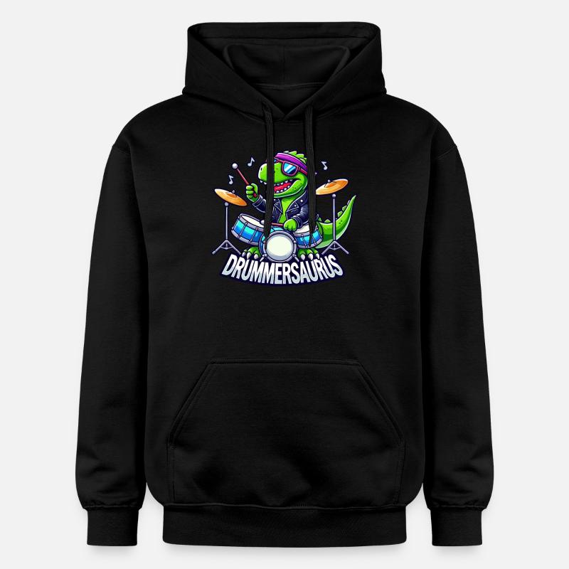 Schlagzeuger, Schlagzeug, Batteur, Drummersaurus - Sweat à capuche Softstyle® Gildan Unisexe - noir
