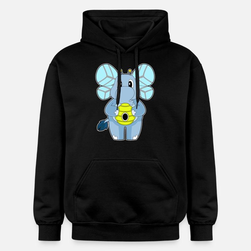 Abeille éléphant - Sweat à capuche Softstyle® Gildan Unisexe - noir