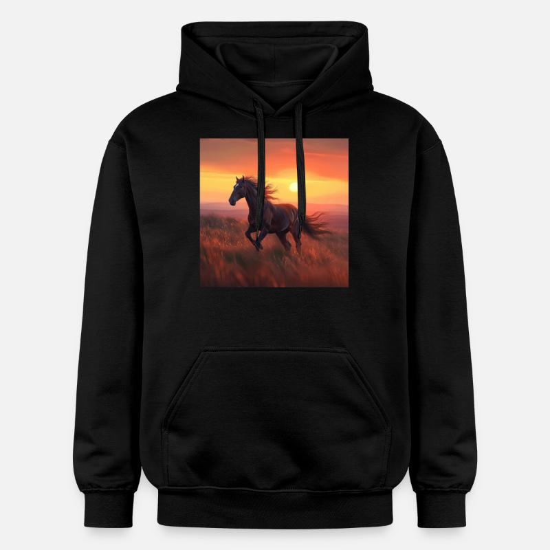 Cheval - Sweat à capuche Softstyle® Gildan Unisexe - noir