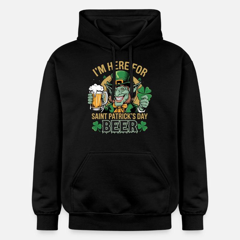 Saint-Patrick Bière Leprechaun Kobold Bier - Sweat à capuche Softstyle® Gildan Unisexe - noir