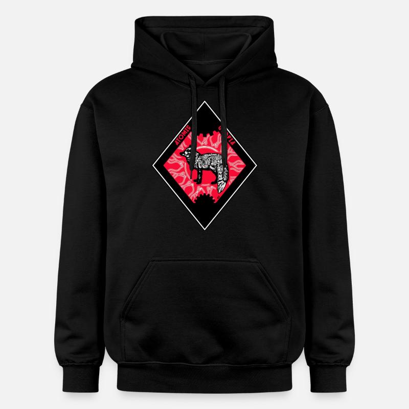 Atomic Utopia - Silver Fox Rhombus - Gildan Unisex Softstyle® Midweight Hoodie - black