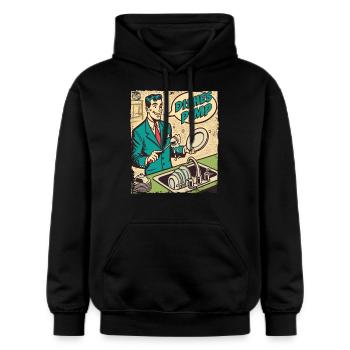 Homme lavant la vaisselle proxénète vaisselle - Sweat à capuche Softstyle® Gildan Unisexe - noir - Devant - Marisol (170cm) & Nik (191cm)