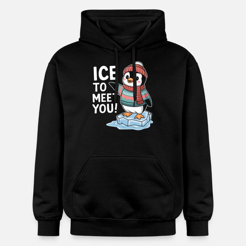 Illustration de pingouin - Sweat à capuche Softstyle® Gildan Unisexe - noir
