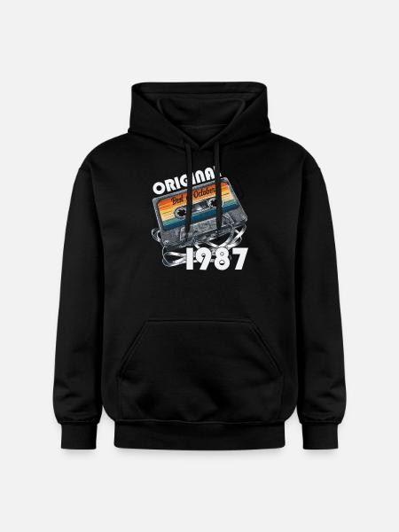37 års fødselsdag årgang oktober 1987 kassette 1987 - Gildan Softstyle® Midweight unisex-hoodie - sort