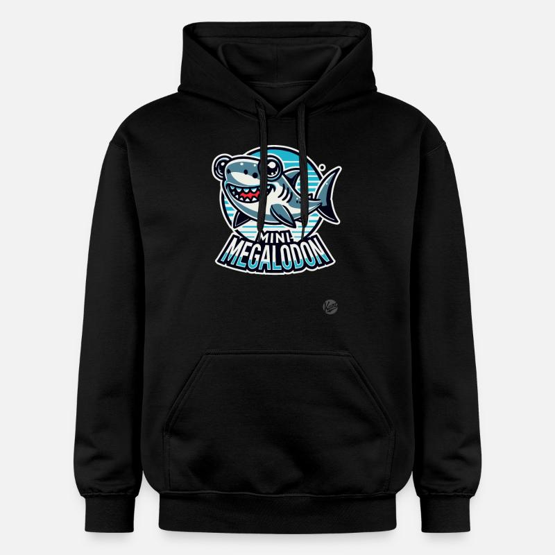Petit requin mégalodon mignon - Sweat à capuche Softstyle® Gildan Unisexe - noir