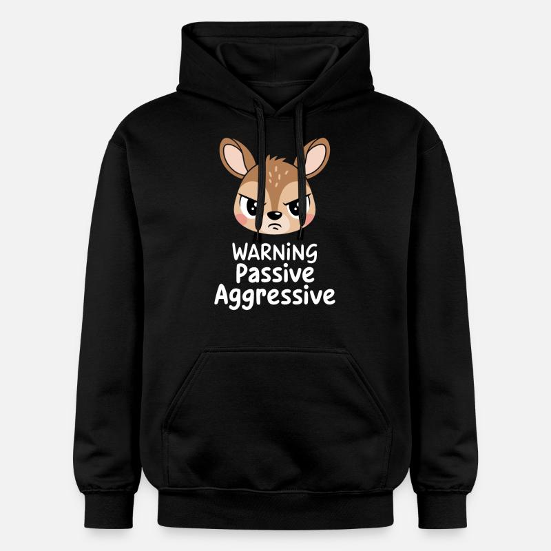 Avertissement Visage d’animal passif agressif - Sweat à capuche Softstyle® Gildan Unisexe - noir