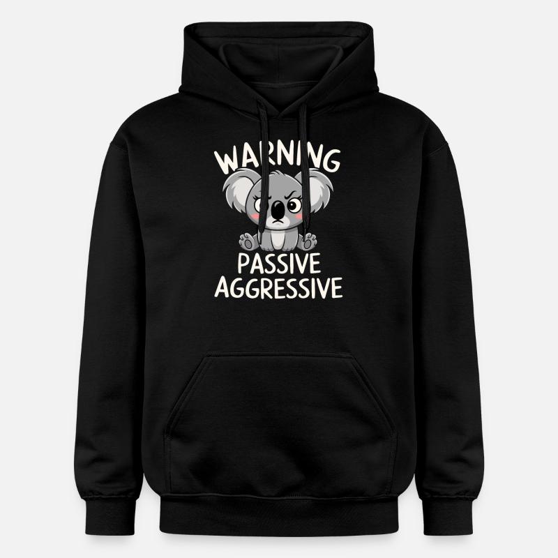 Avertissement : Passif, Agressif, Koala - Sweat à capuche Softstyle® Gildan Unisexe - noir
