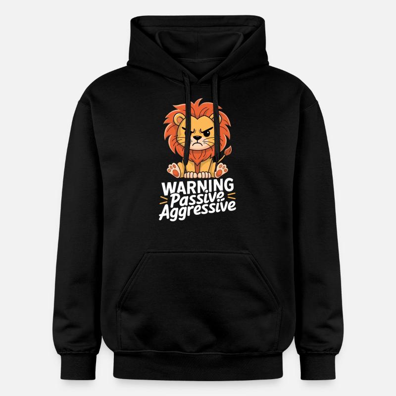 Attention au lion passif-agressif - Sweat à capuche Softstyle® Gildan Unisexe - noir